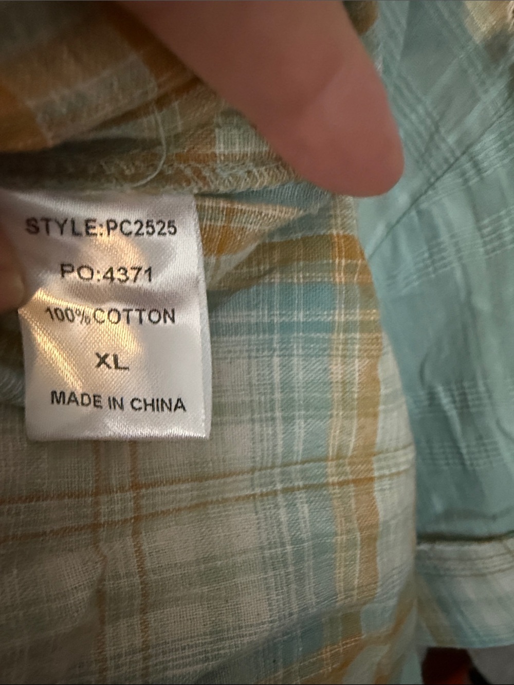 Gigio Mint Patchwork Short-Sleeve Button-Up Shirt Plaid Floral Cotton XL - Picture 5 of 5